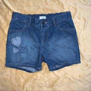 Dark Blue Denim Heart Kids Shorts